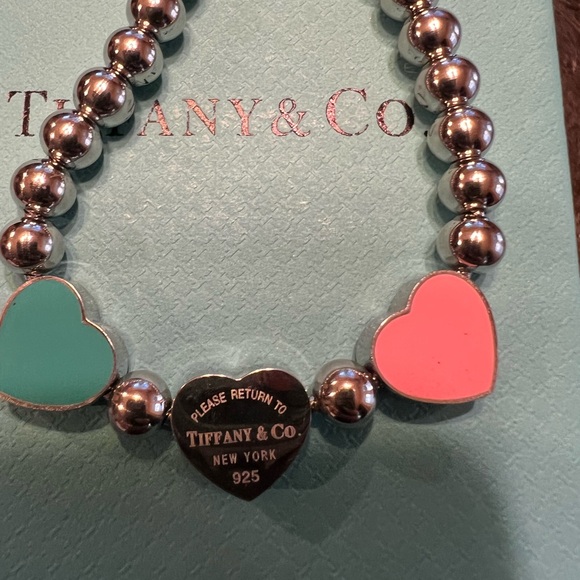 Tiffany & Co. Heart Tag Bracelet - Silver, Blue and Pink - Picture 6 of 8